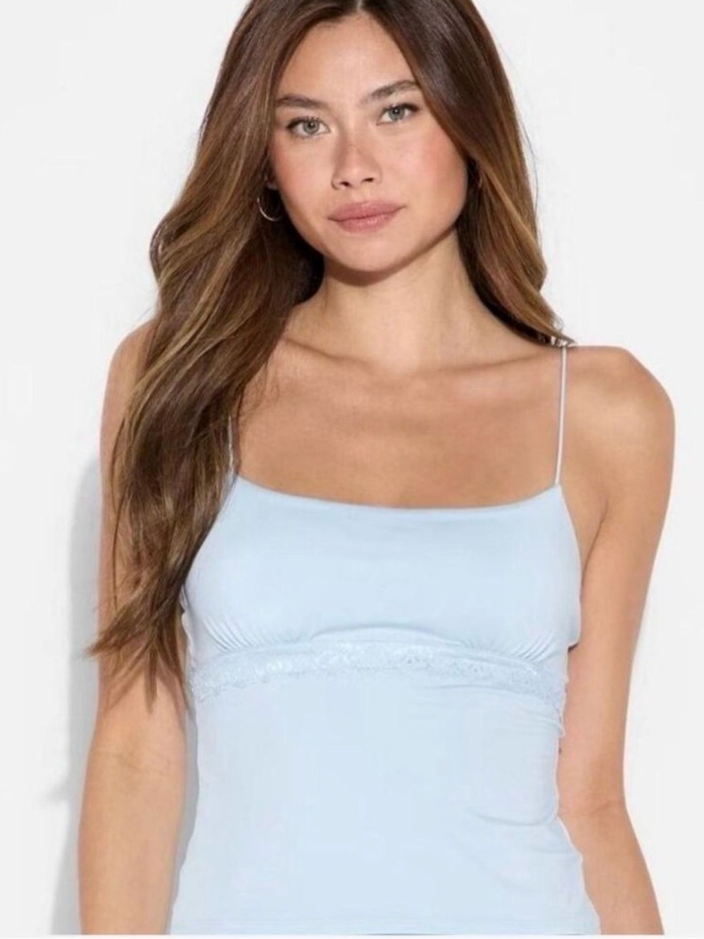 wild fable Light Blue Lace-Trim Camisole